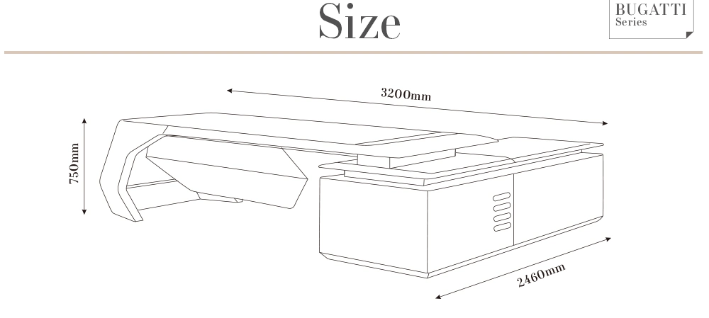 High Quality Luxury Modern L Shape Leather Wooden High End Director Manager CEO Executive Furniture Office Table