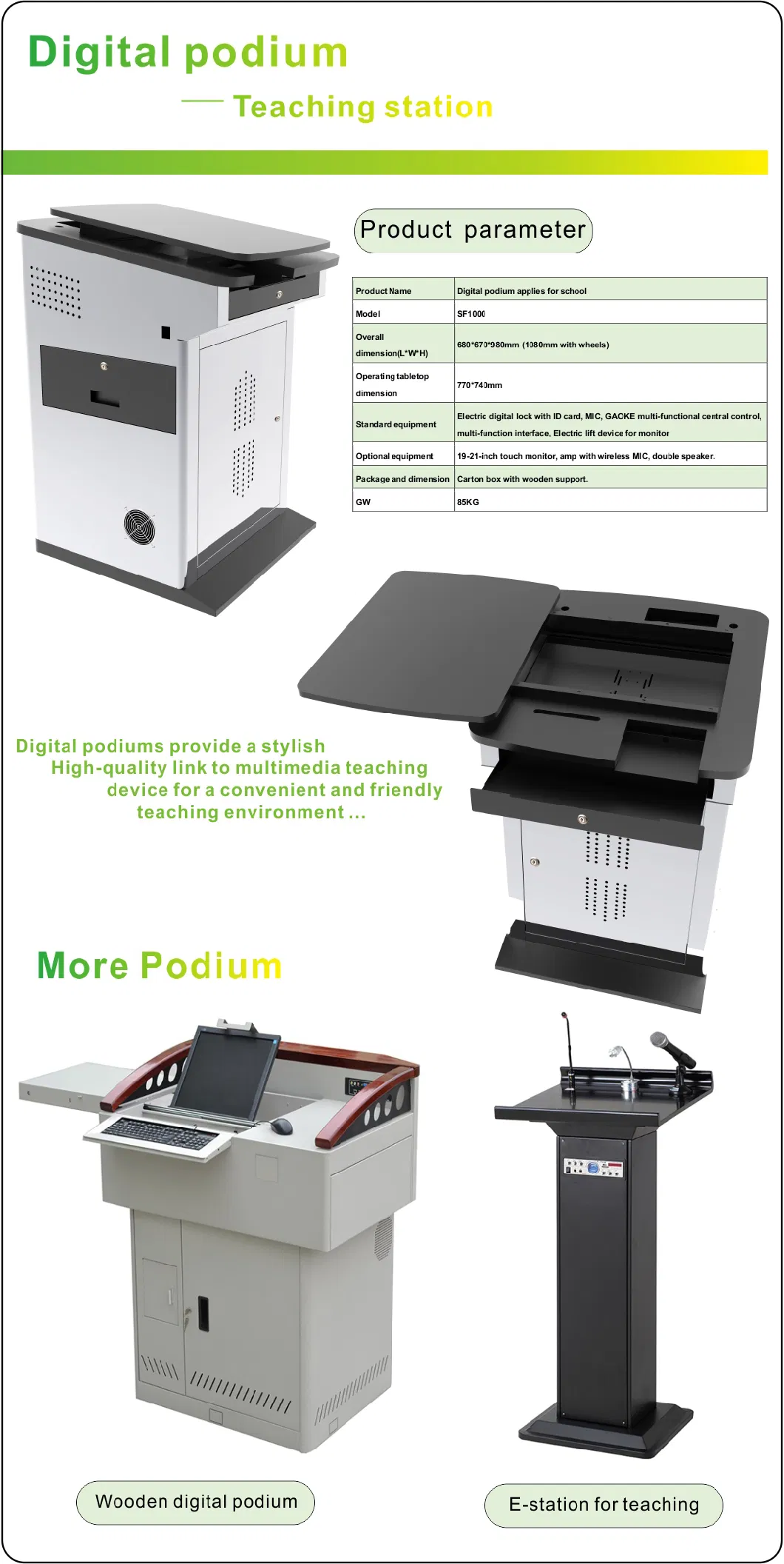 College Teaching Multimedia Smart Podium