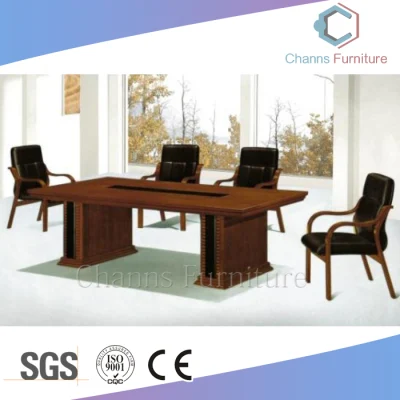 Table de réunion de bureau de placage de mobilier de bureau de grande taille (CAS